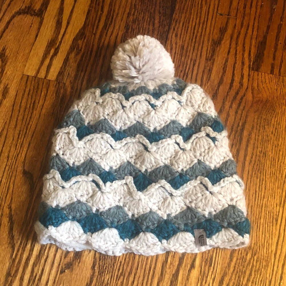 North Face Gray & Blue Beanie